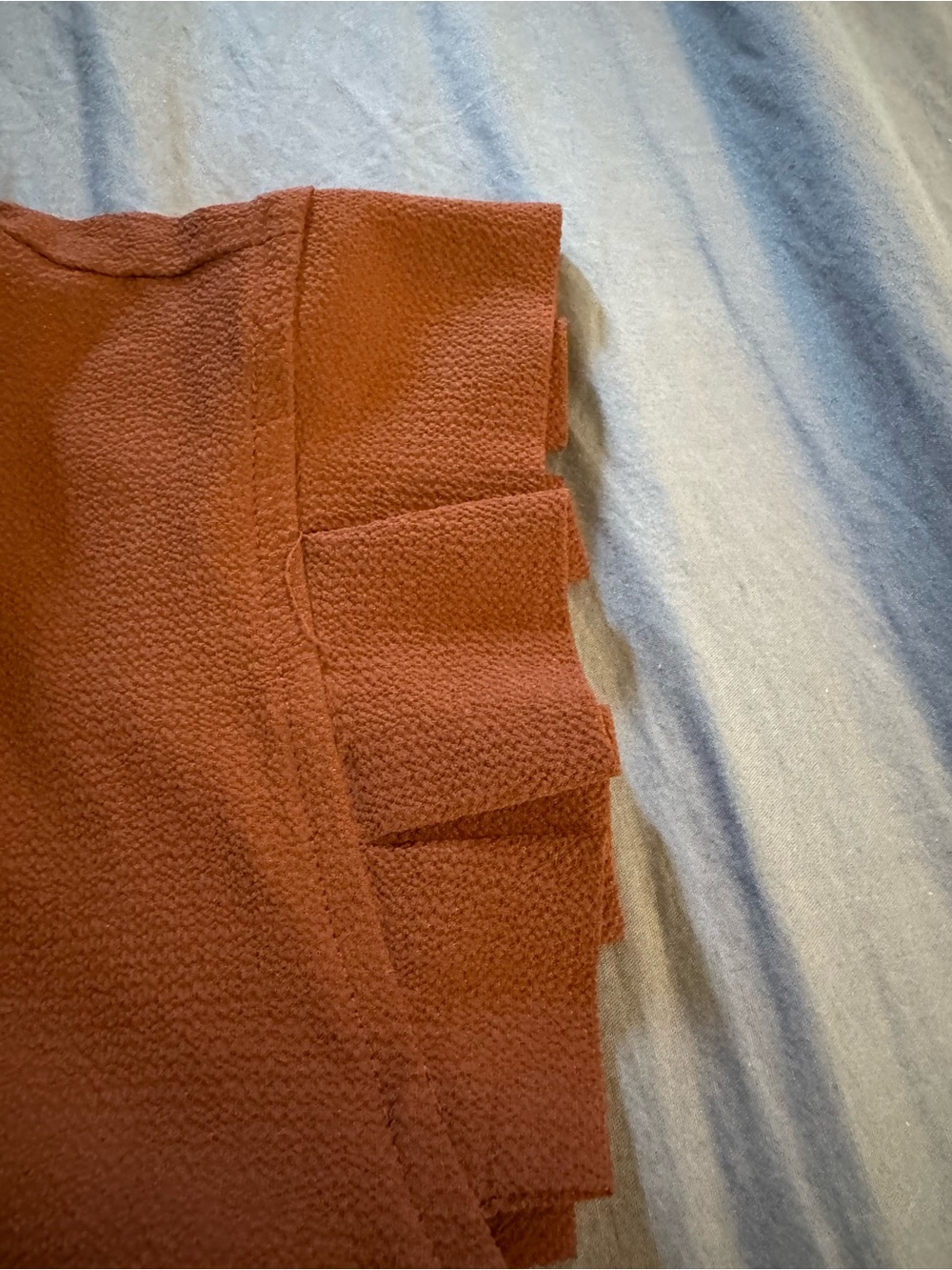 Monteau Rust Ruffle-Neck Blouse - Picture 4 of 8